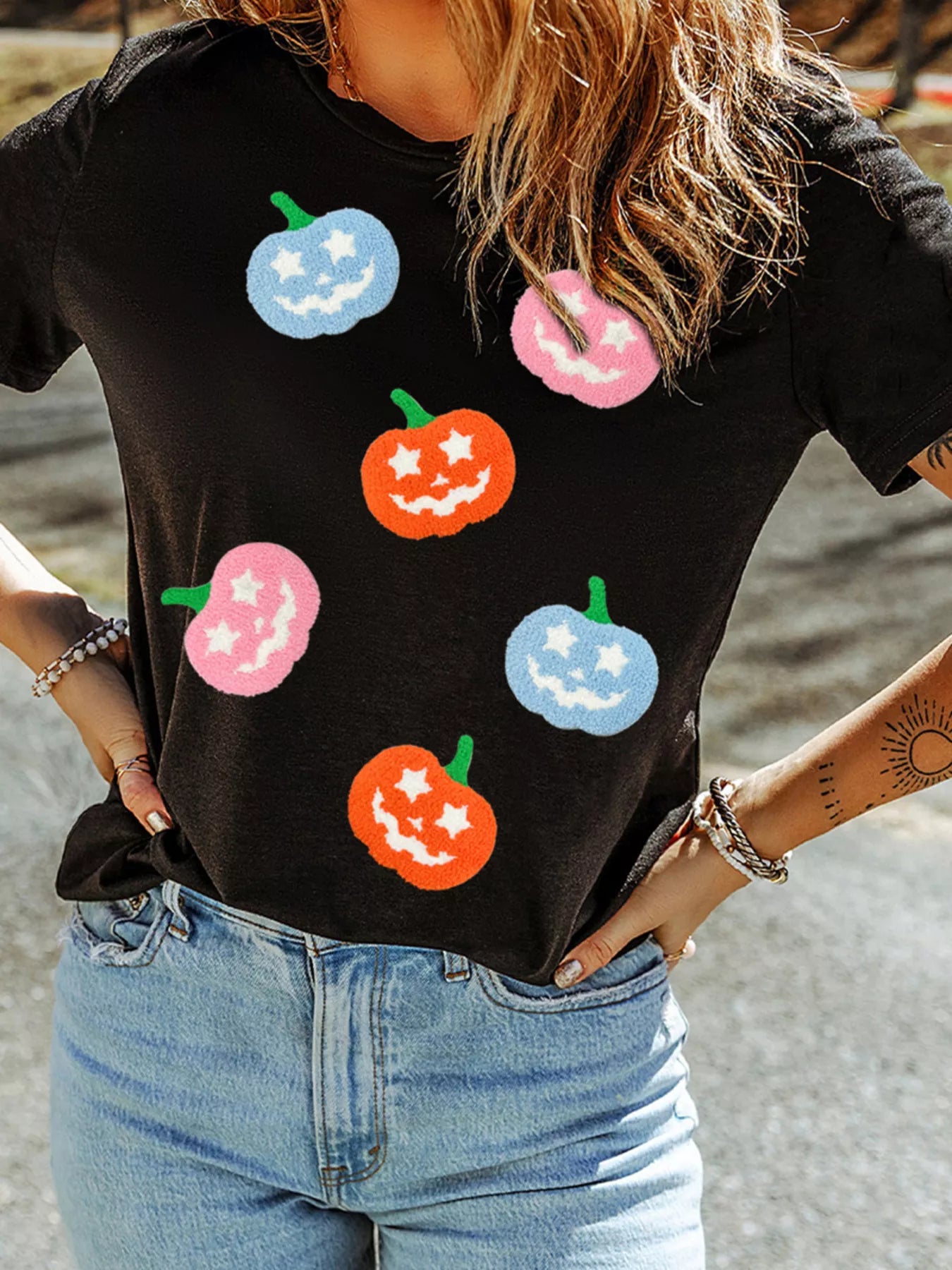 Pumpkin Patched Playful Halloween T-Shirt -