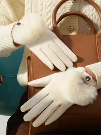 Faux Fur Cuff Gloves -