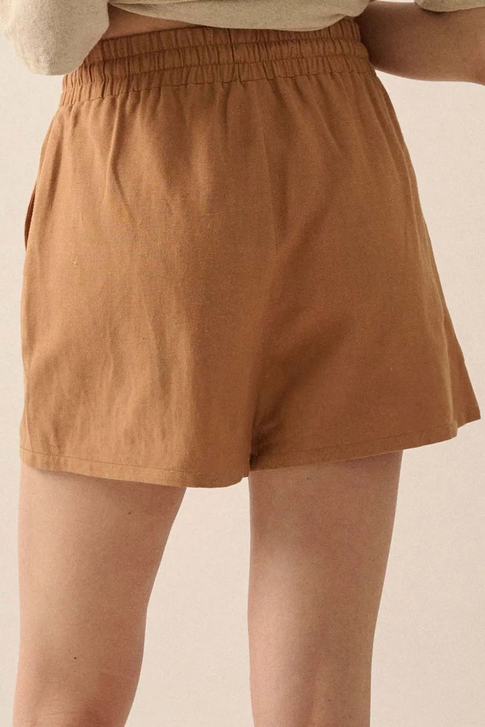 Boho Tasseled Elastic Waist Casual Shorts -