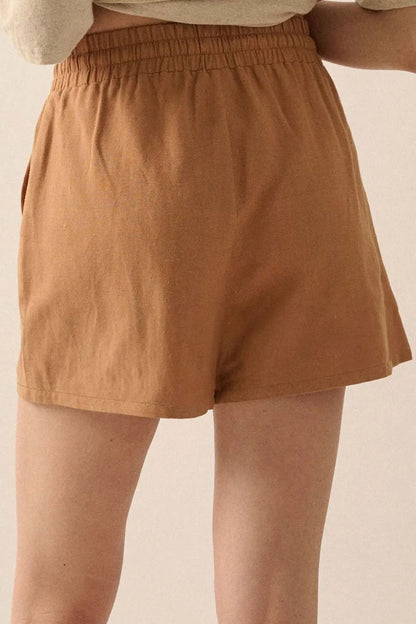 Boho Tasseled Elastic Waist Casual Shorts -