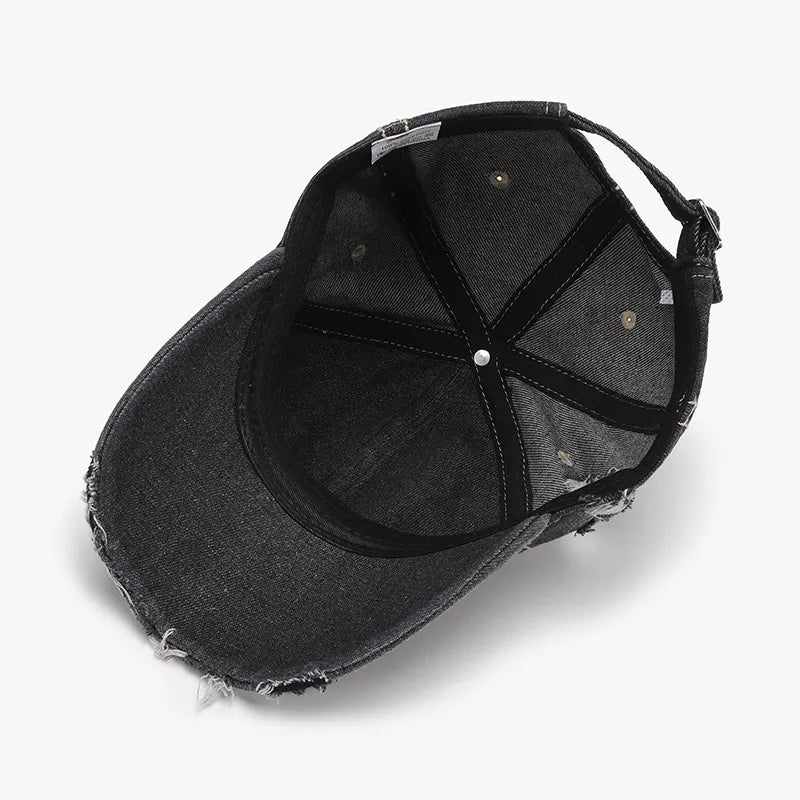 Distressed Adjustable Cotton Baseball Cap -