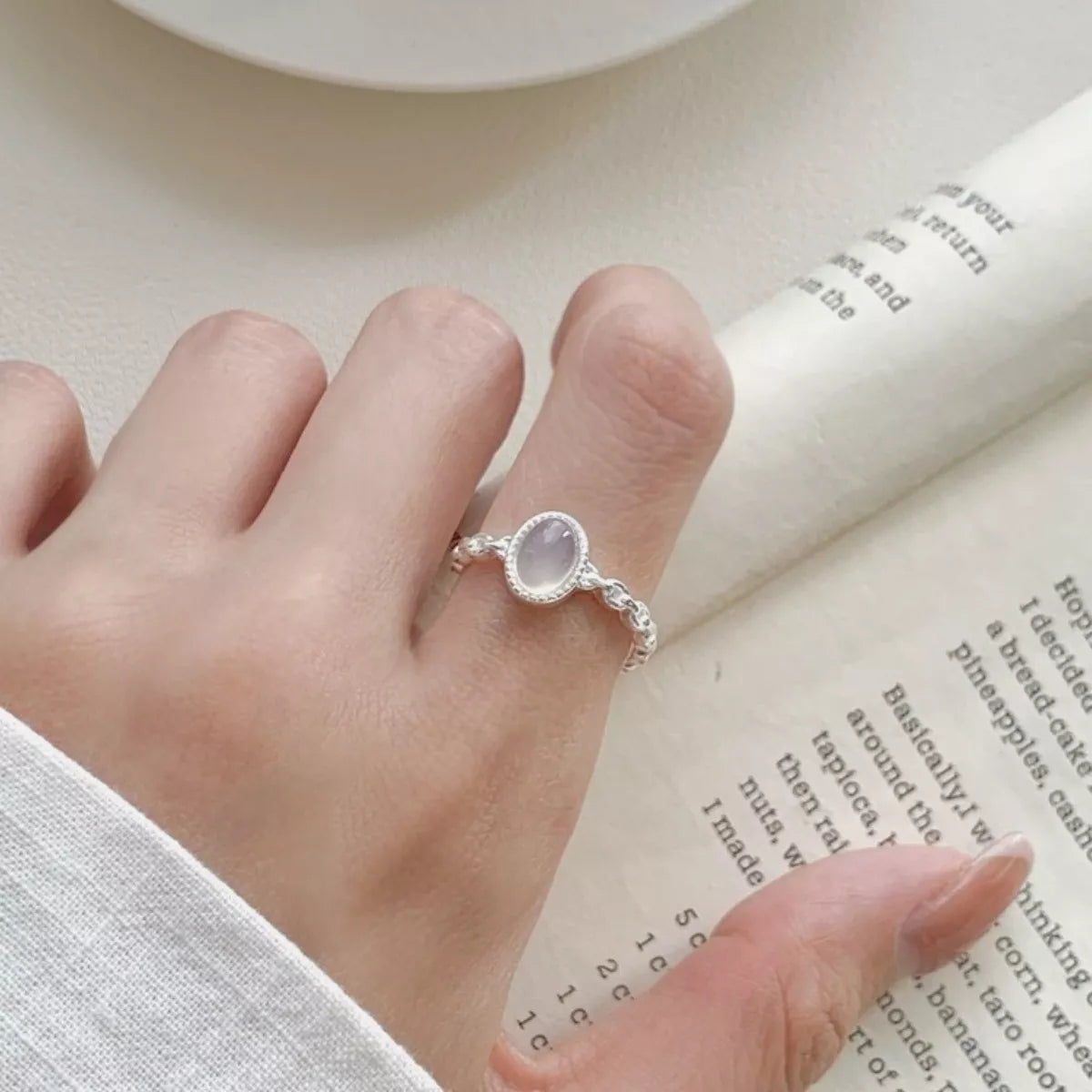 Agate Open Ring -
