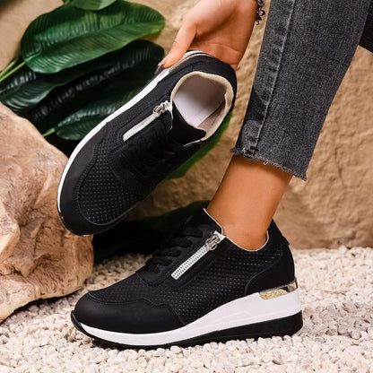 Lace Up Wedge Sneakers -