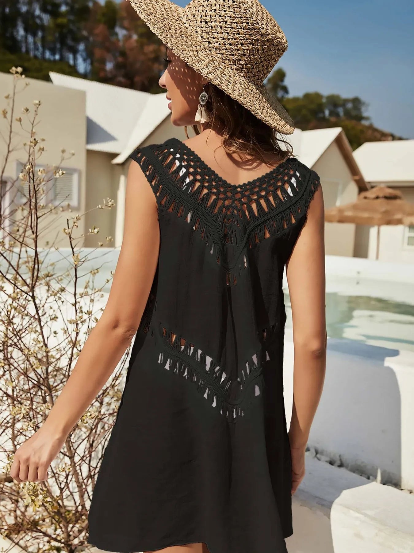 Crochet Detail Beach Cover Up Dress -