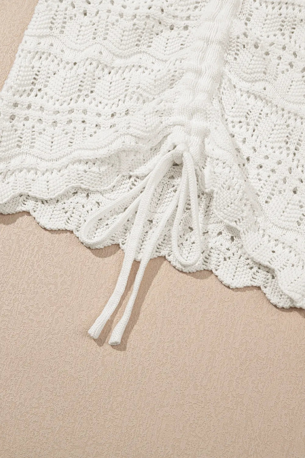 Hollowed Knit Drawstring Sweater Vest -