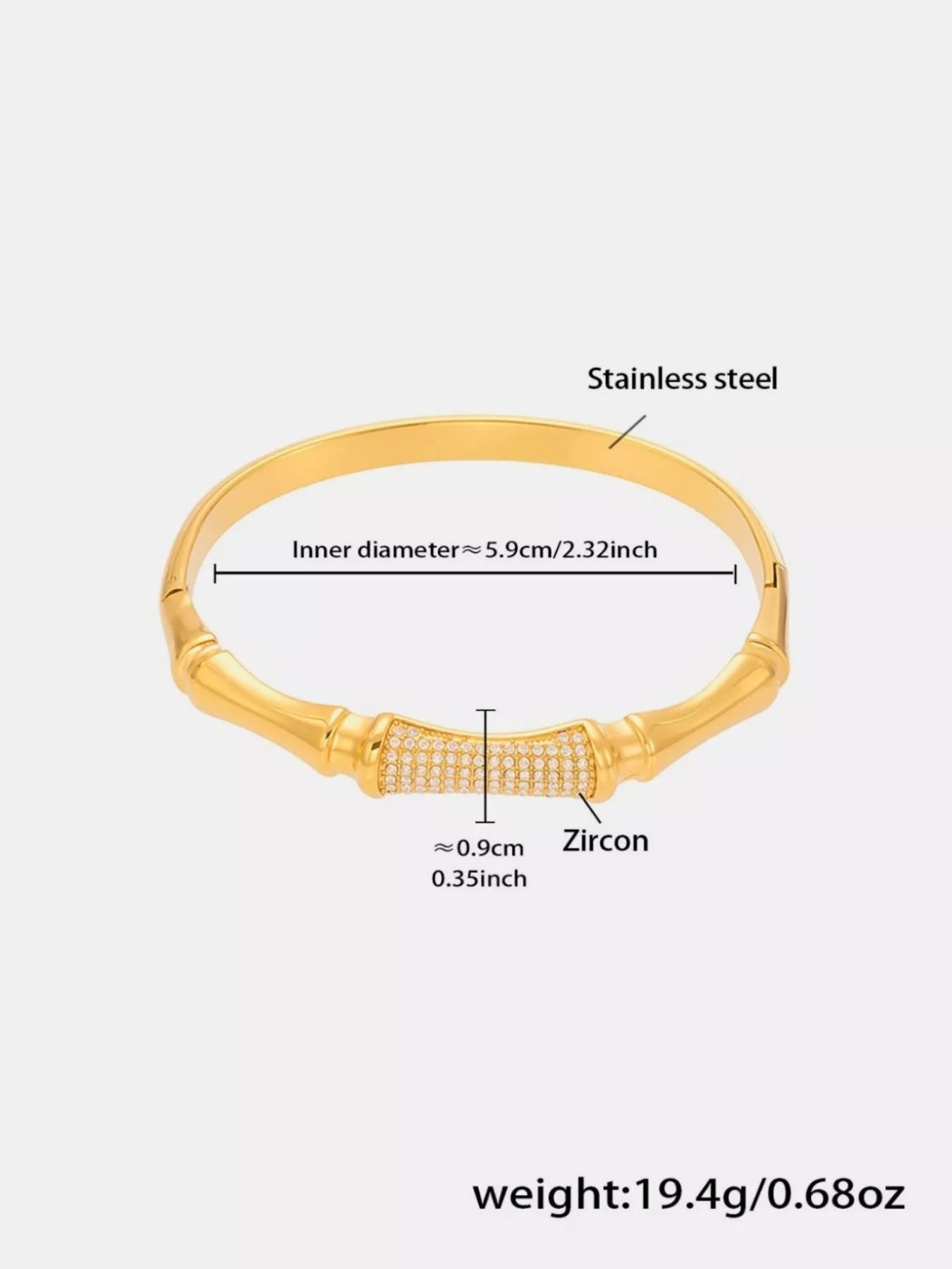 Gold-Plated Zircon Bracelet -