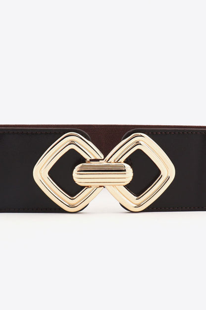 Geometric Buckle Elastic Wide Belt -