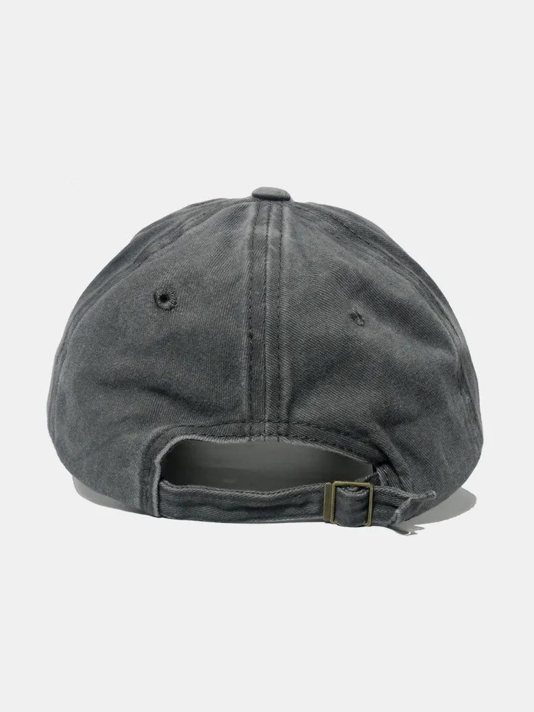 Embroidered Heart Washed Cotton Baseball Cap -