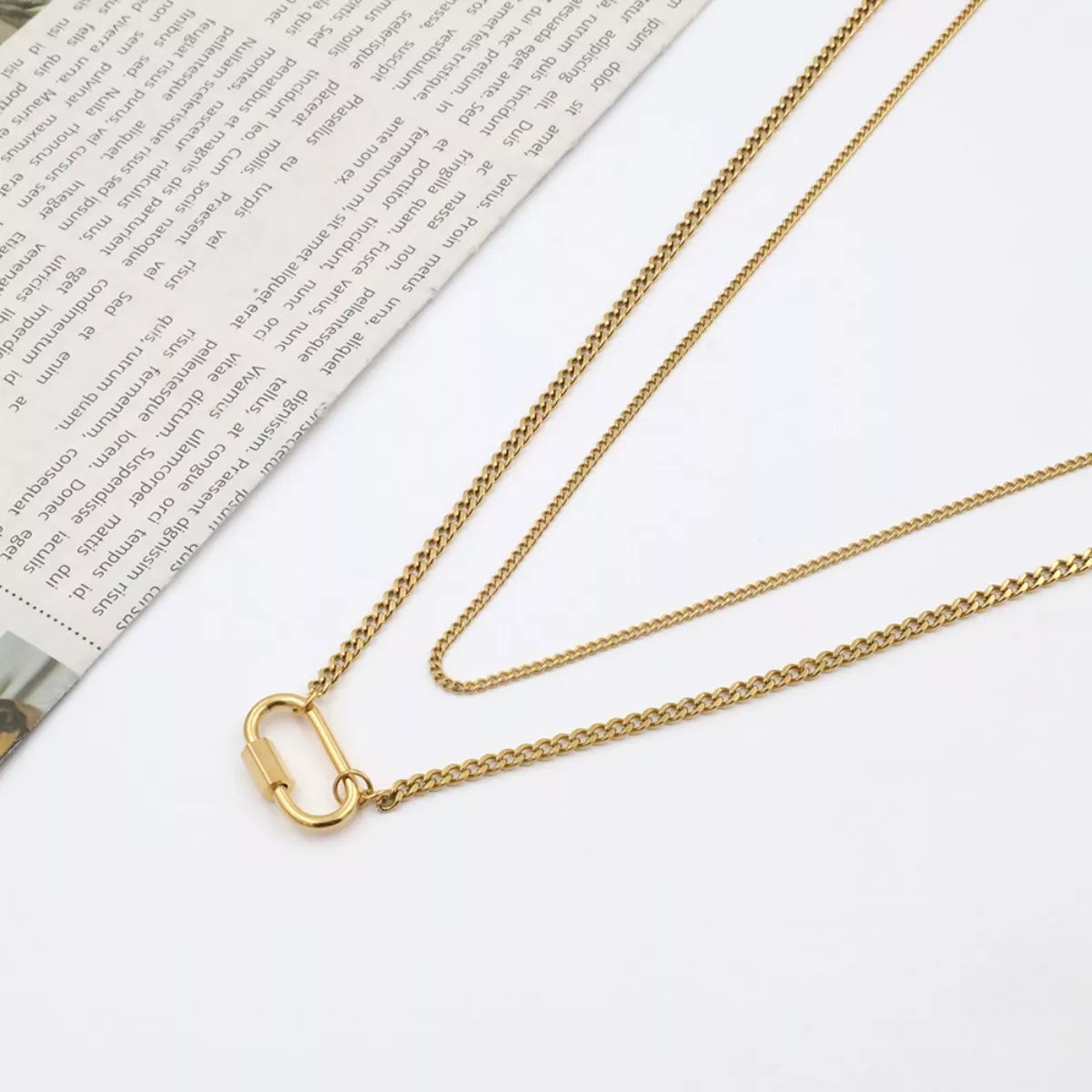 18K Gold-Plated Double Layered Necklace -