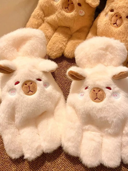 Cartoon Animal Plush Gloves -