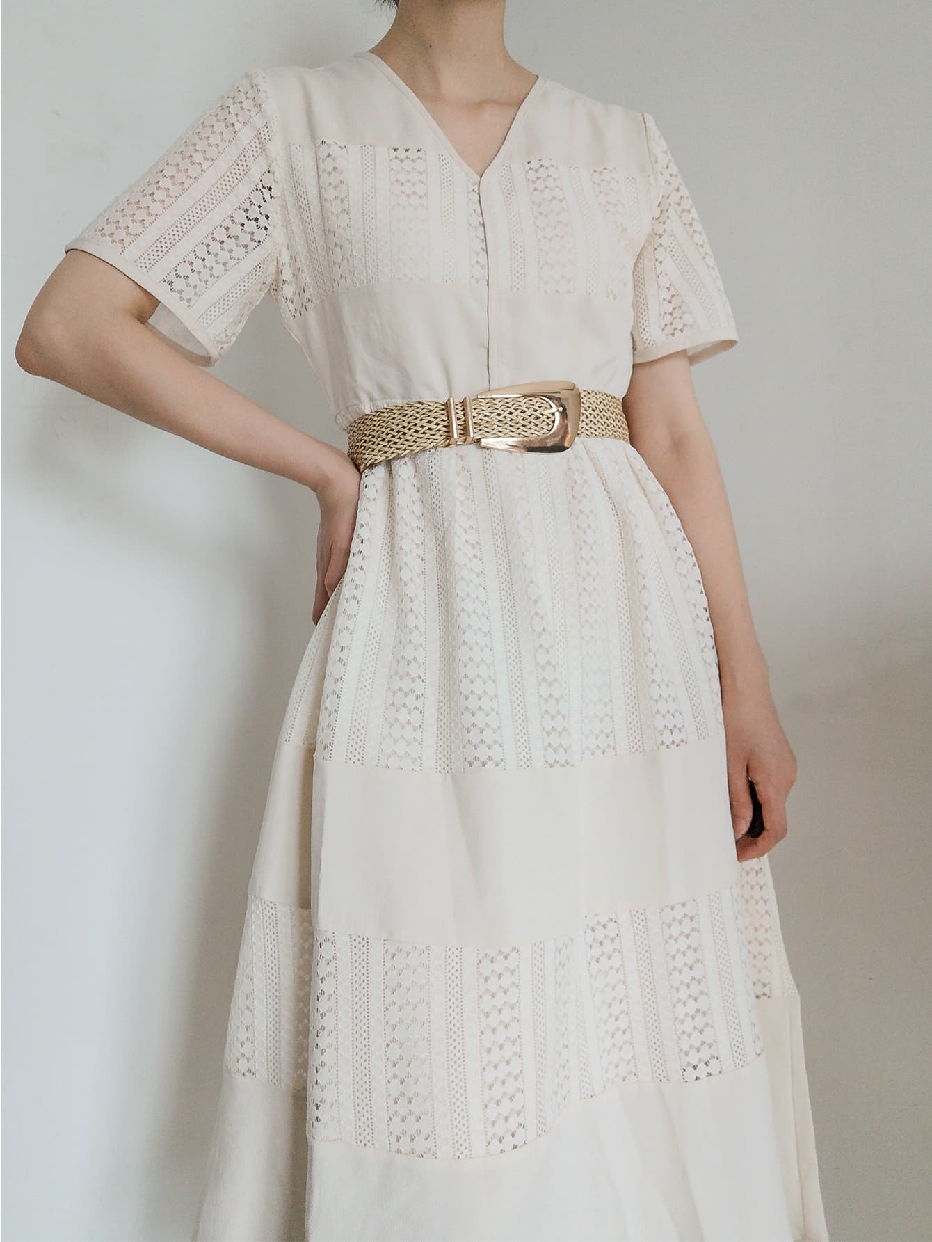 Irregular Buckle Braid Belt -
