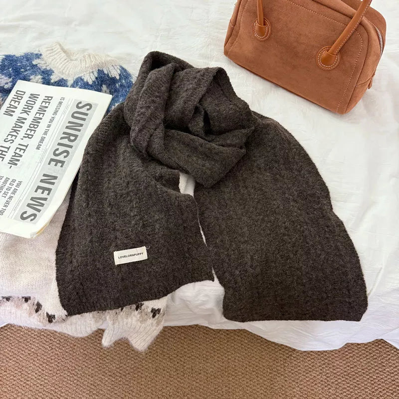 Texture Knit Winter Scarf - Dark Gray One Size