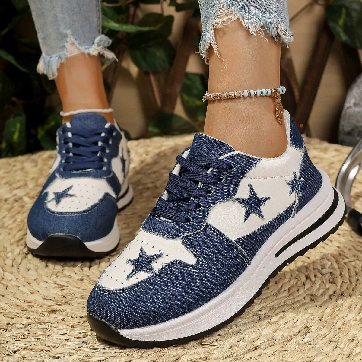 Star Lace Up Sneakers -
