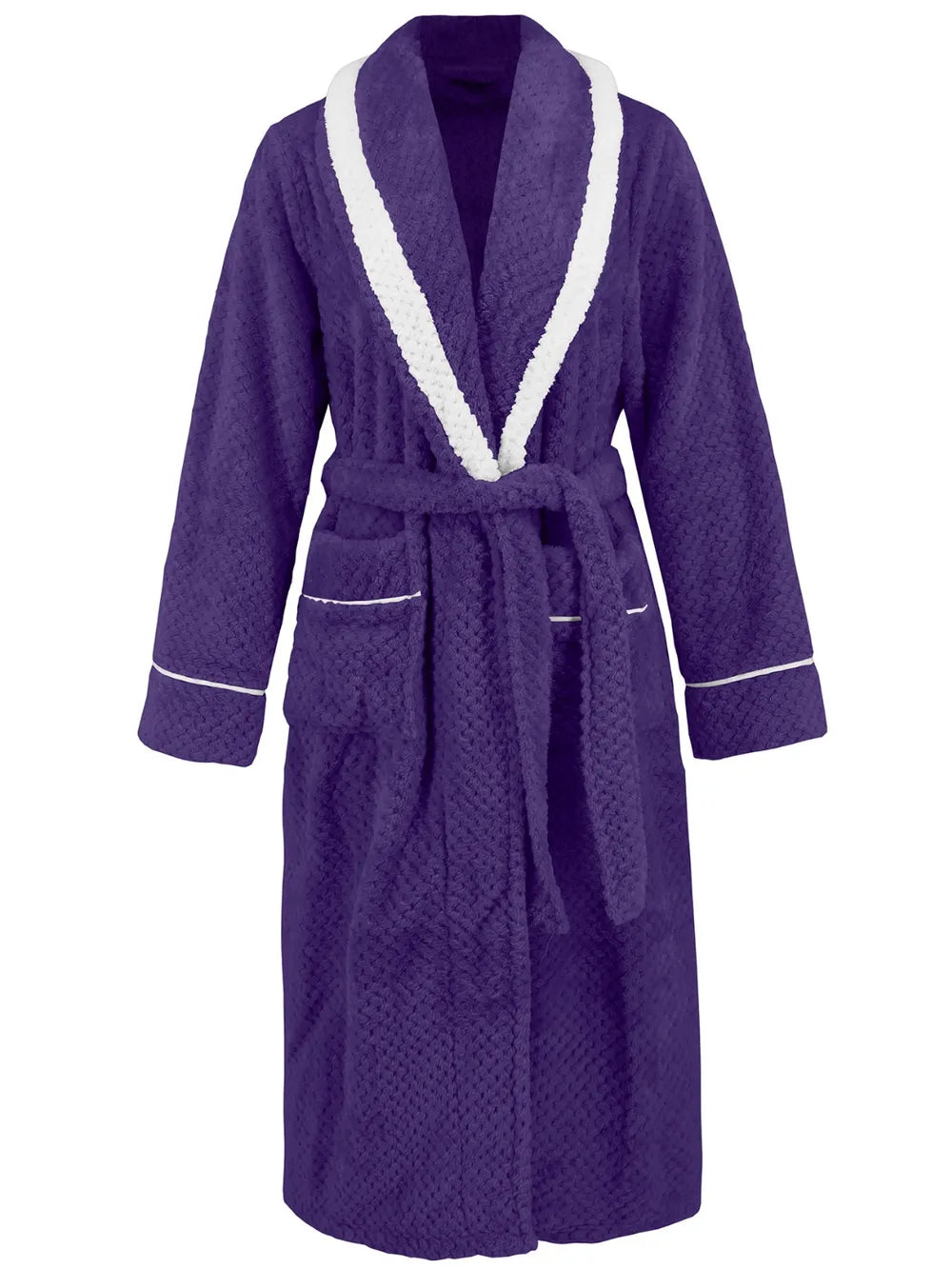 Contrast Trim Tie Waist Lounge Nightgown -