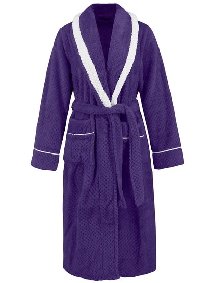 Contrast Trim Tie Waist Lounge Nightgown -
