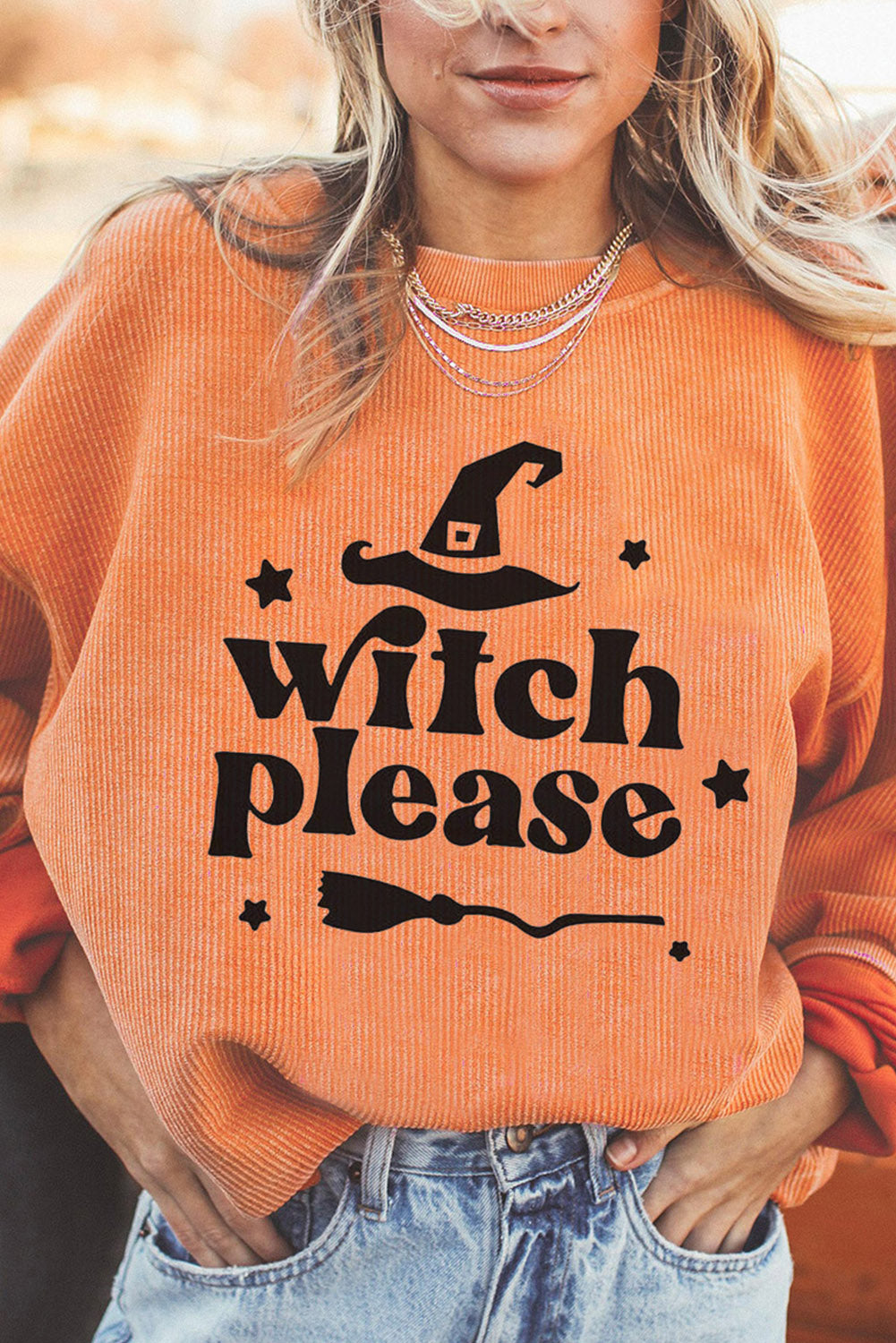 WITCH PLEASE Graphic Sweatshirt - Sherbet