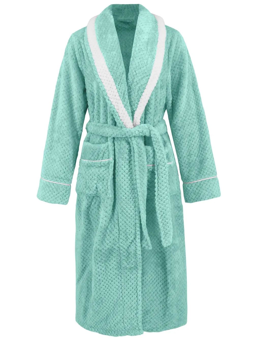 Contrast Trim Tie Waist Lounge Nightgown -