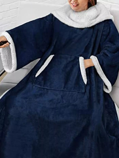Oversized Wearable Blanket Hoodie Lounge Nightgown -