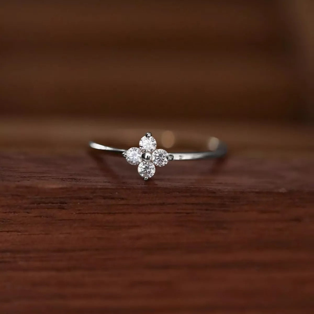 Sterling Silver Four-Leaf Clover Ring -