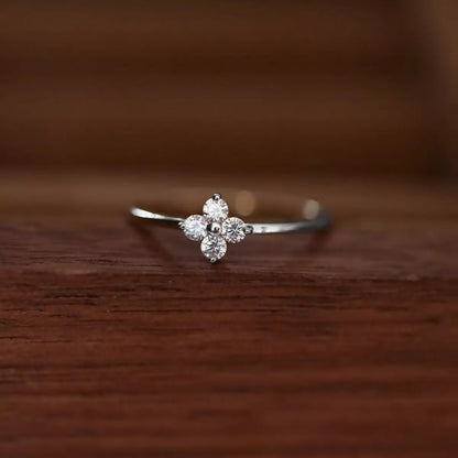 Sterling Silver Four-Leaf Clover Ring -