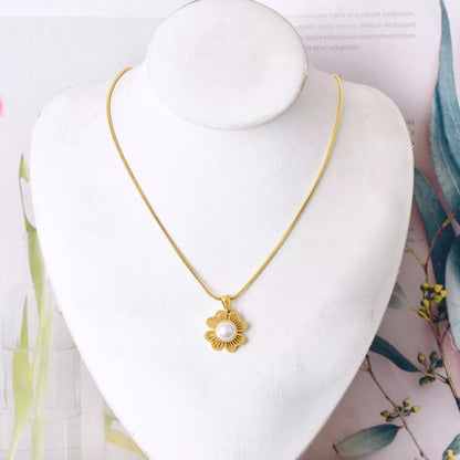 Gold-Plated Flower Jewelry Set -