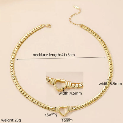 18K Gold-Plated Chain Heart Necklace -