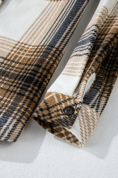 Plaid Button Up Long Sleeve Shacket -