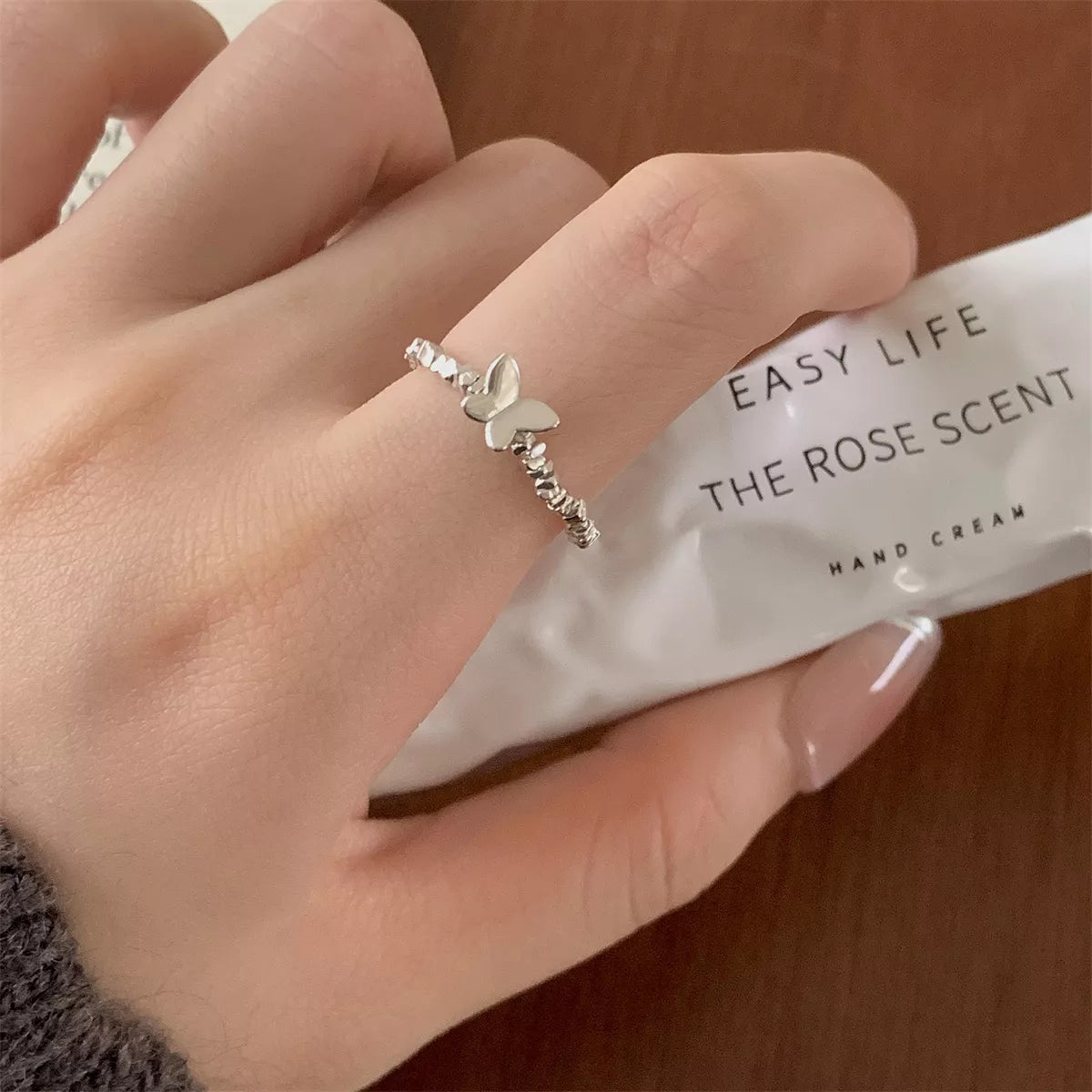 Sterling Silver Butterfly Ring - Silver One Size