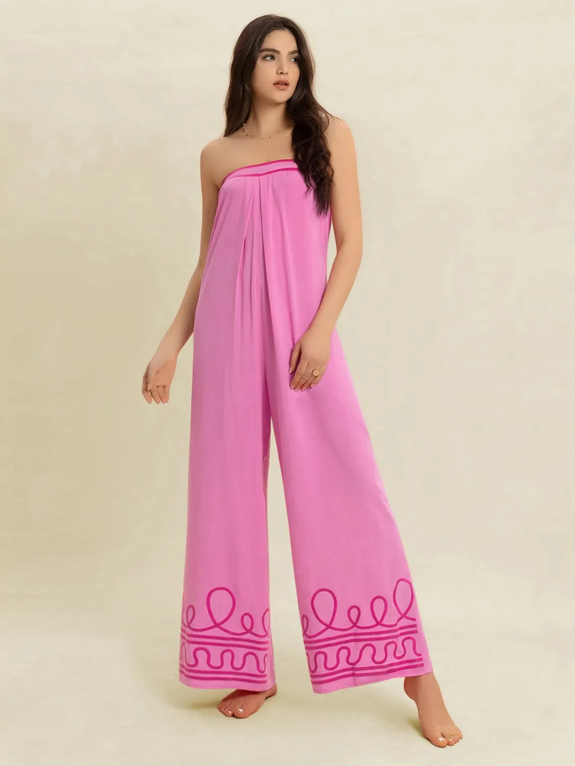 Wide Leg Tube Jumpsuit -