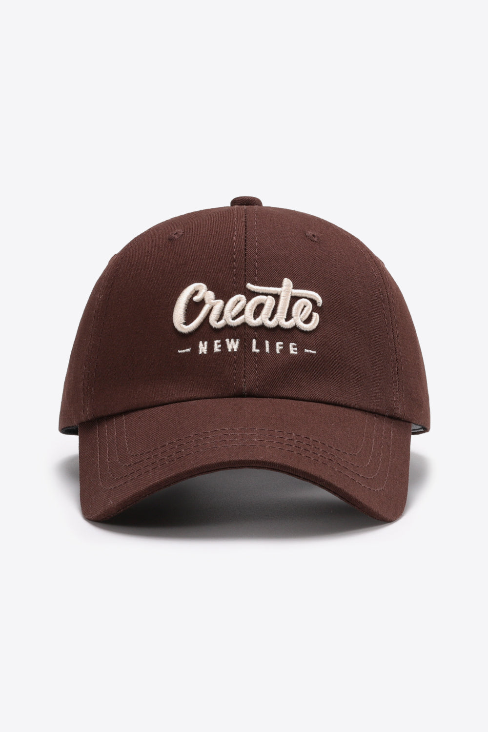 CREATE NEW LIFE Adjustable Cotton Baseball Cap - Burnt Umber One Size