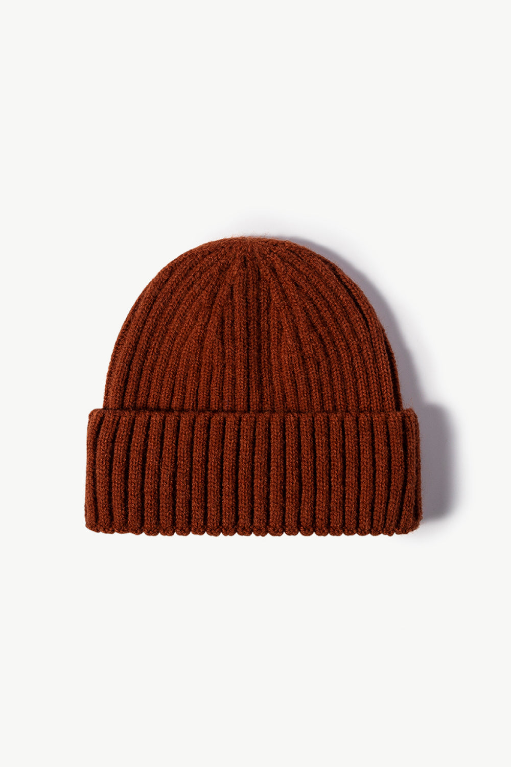 Rib-Knit Cuff Beanie - Wine One Size