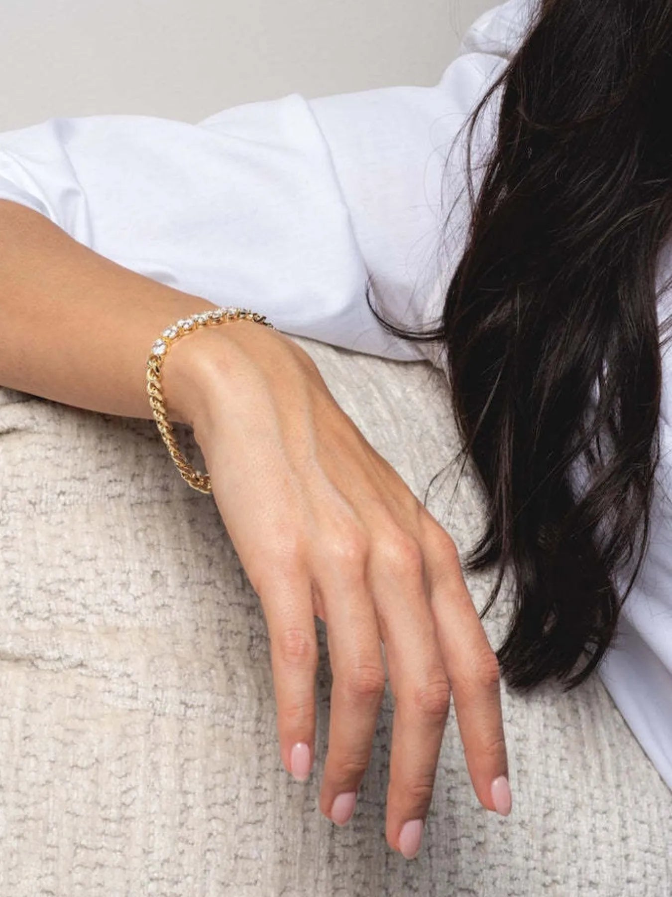 Gold-Plated Zircon Necklace and Bracelet Jewelry Set -
