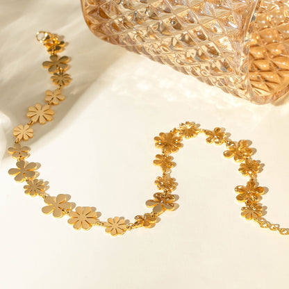 18K Gold-Plated Flower Necklace