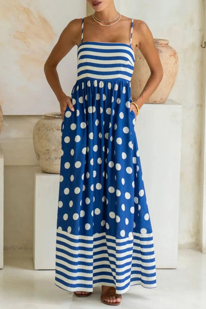 Polka Dot Square Neck Cami Dress -