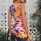 Floral Cutout Ruched Twist Front Dress | AdoreStarr