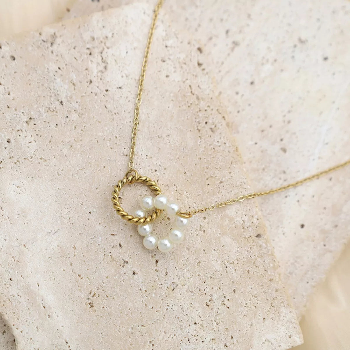 Pearl Twisted Pendant Necklace -