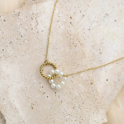 Pearl Twisted Pendant Necklace -