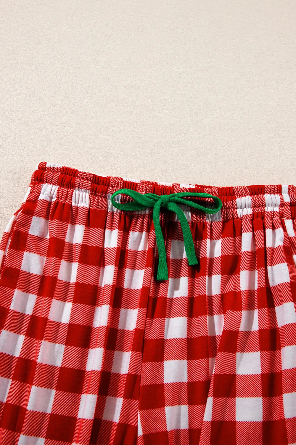 Plaid Collared Neck Long Sleeve Top and Pants Set -