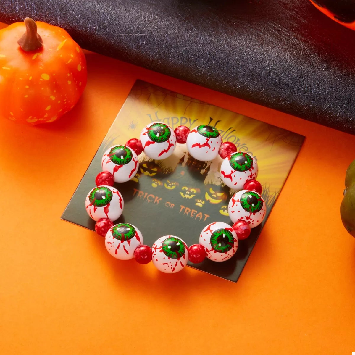 Halloween Beaded Necklace and Bracelet Jewelry Set -