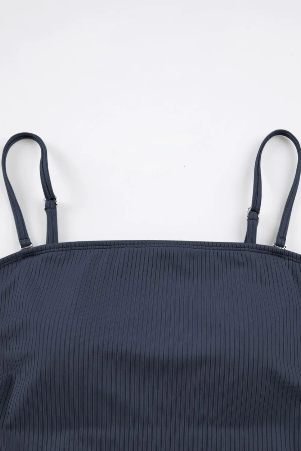 Ribbed Drawstring Sides Cutout One Piece Swimsuit -