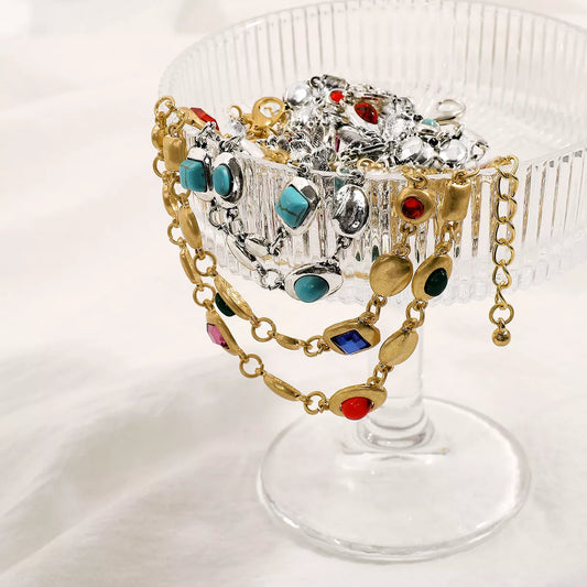 Vintage Multi-Gemstone Necklace -