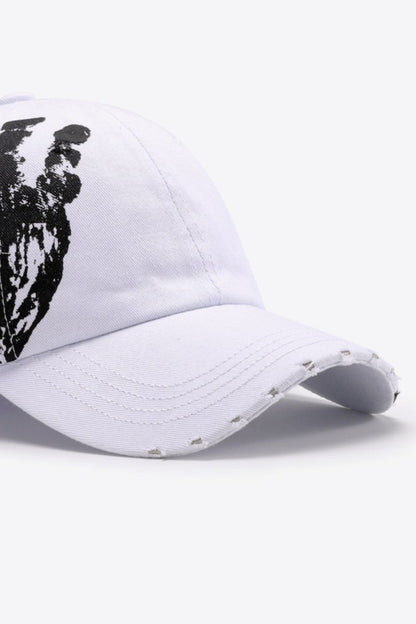 Graphic Distressed Adjustable Baseball Cap -