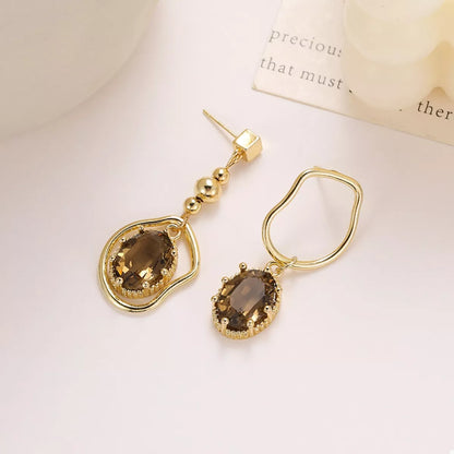 Asymmetrical Geometric Dangle Earrings -