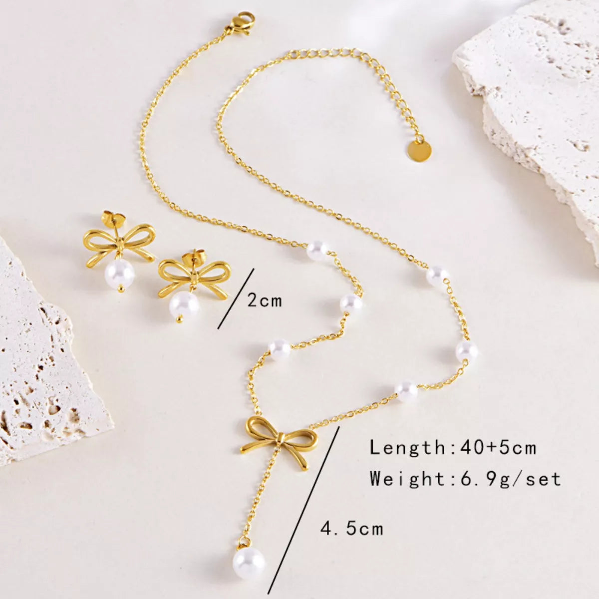 Bowknot Pearl Jewelry Set -