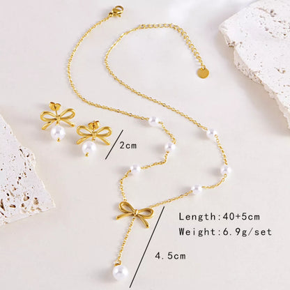 Bowknot Pearl Jewelry Set -