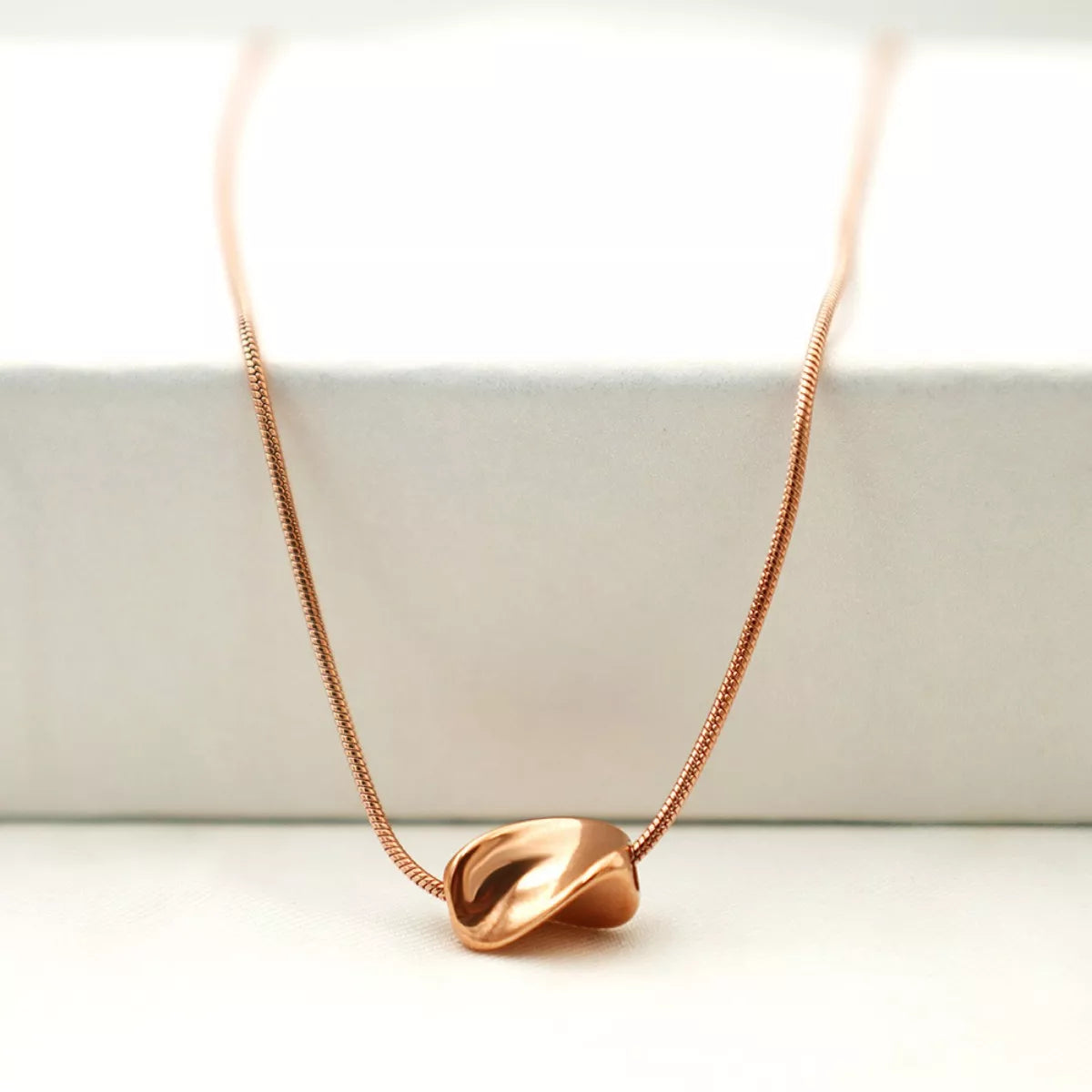 Stainless Steel Chain Necklace - Rose Gold One Size