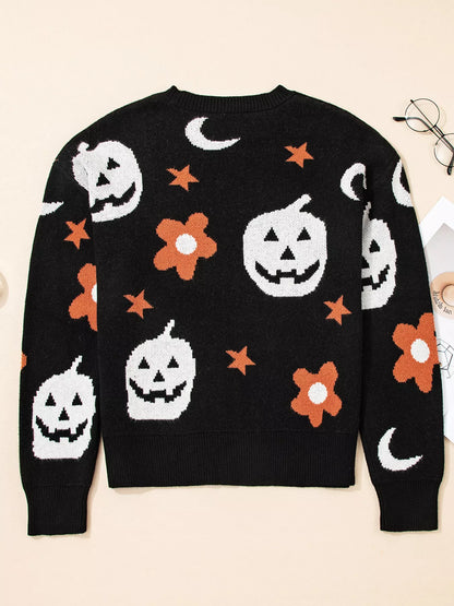 Gothic Pattern Long Sleeve Sweater -
