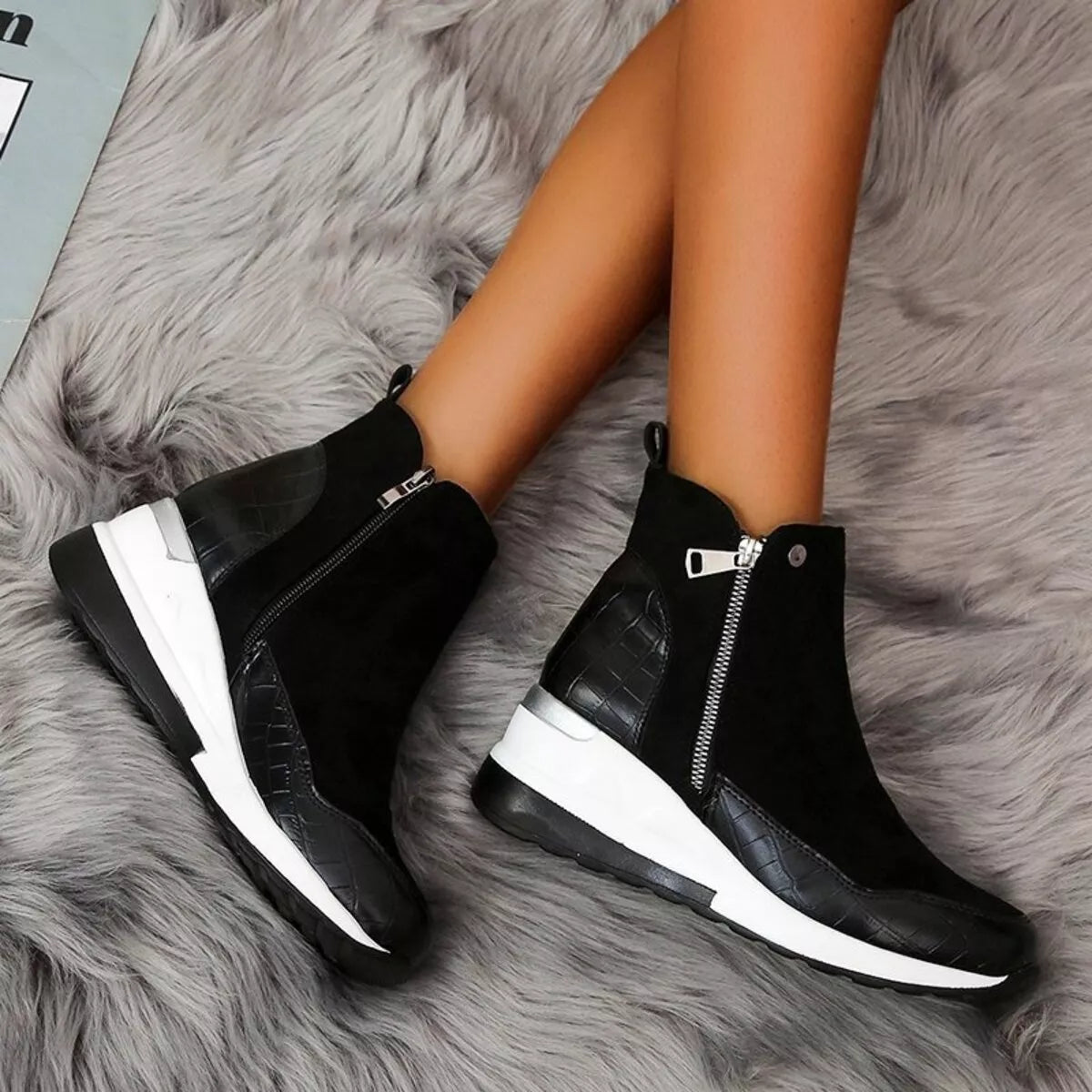 Side Zipper Ankle Boots -
