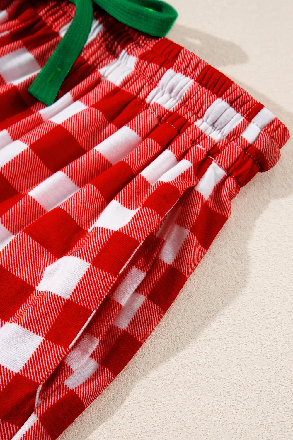Plaid Collared Neck Long Sleeve Top and Pants Set -