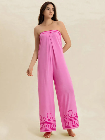 Wide Leg Tube Jumpsuit -